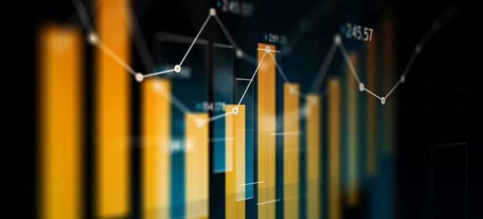 Data chart on a computer