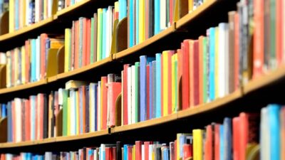 Library books on shelf