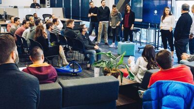 Staff meeting at Collective Medical office