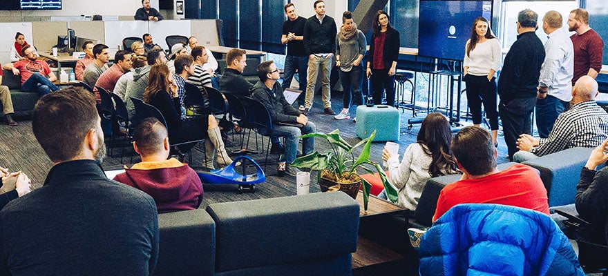 Staff meeting at Collective Medical office