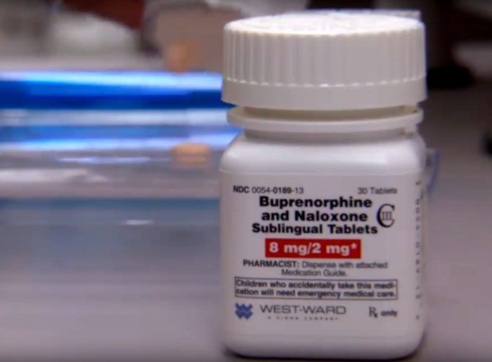 Bottle of Buprenorphine on pharmacy counter