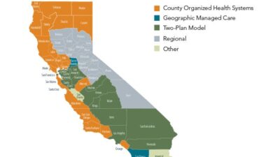 California map showing models of Medi-Cal managed care, county