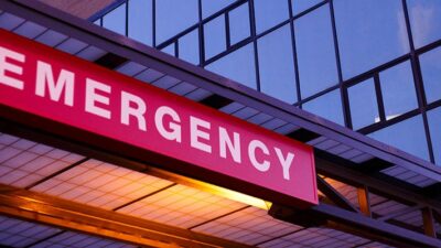 hospital emergency department entrance sign