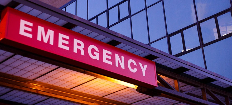 hospital emergency department entrance sign