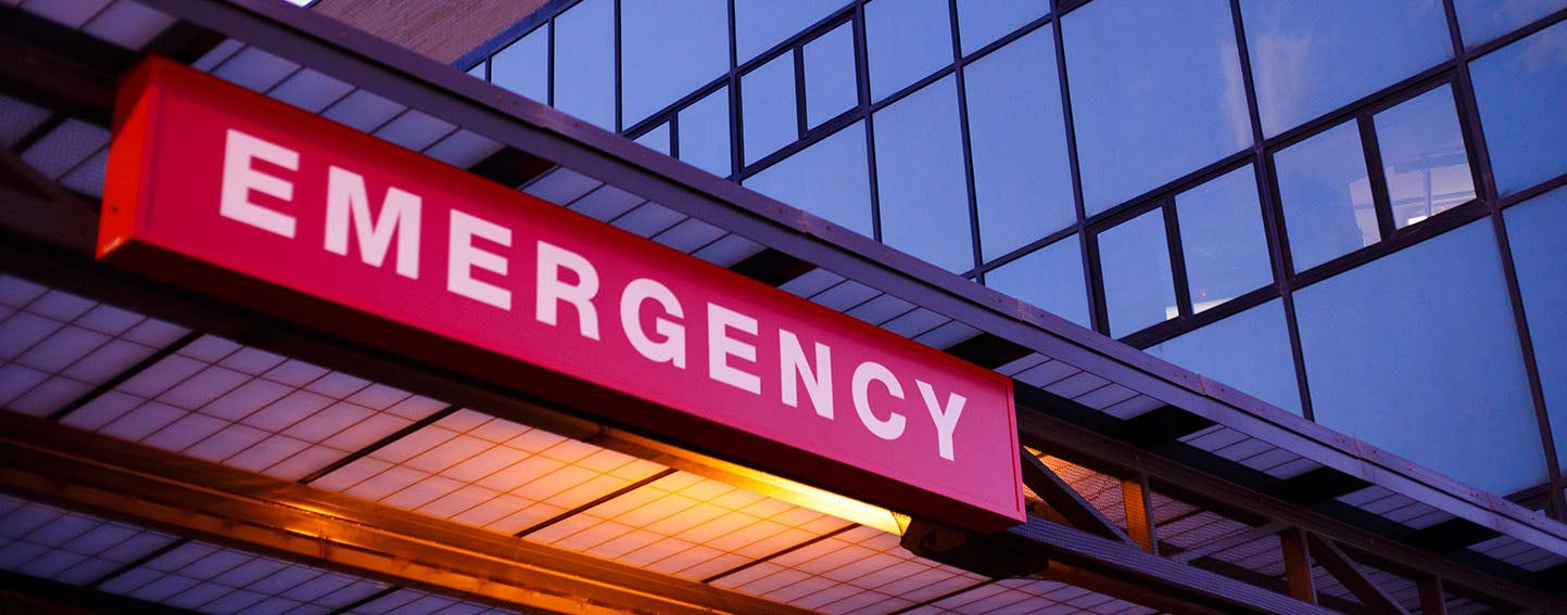 hospital emergency department entrance sign