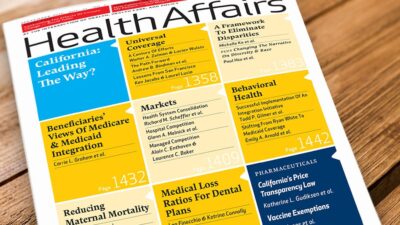 Cover of Health Affairs Magazine, September 2018