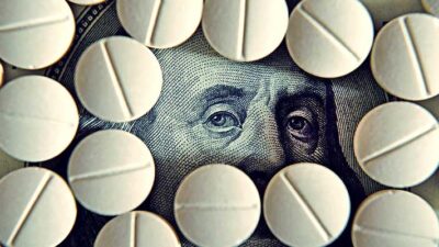 Pills on top of money.