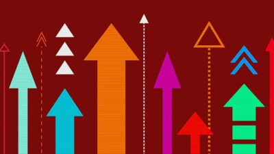 Graphic of many arrows pointing upwards