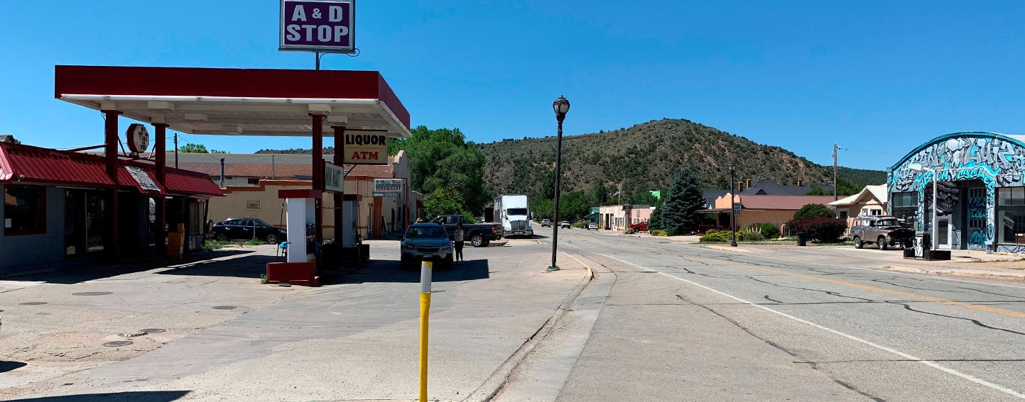 Empty Main Street in San Luis, Colorado