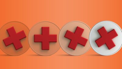 Continuous Change in Health Care red crosses