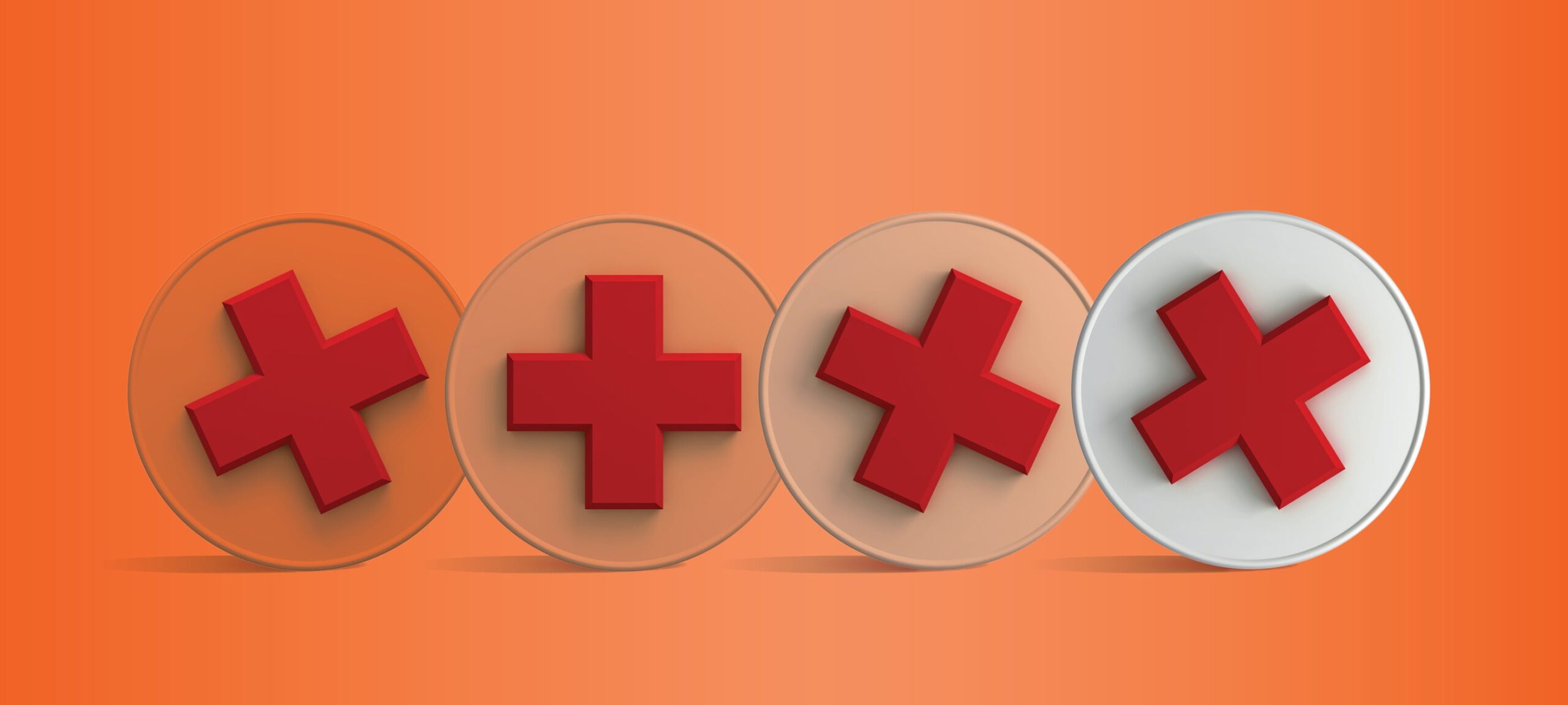 Continuous Change in Health Care red crosses