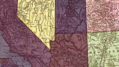 Map of the Southwestern United States highlighting Colorado, New Mexico, and Nevada