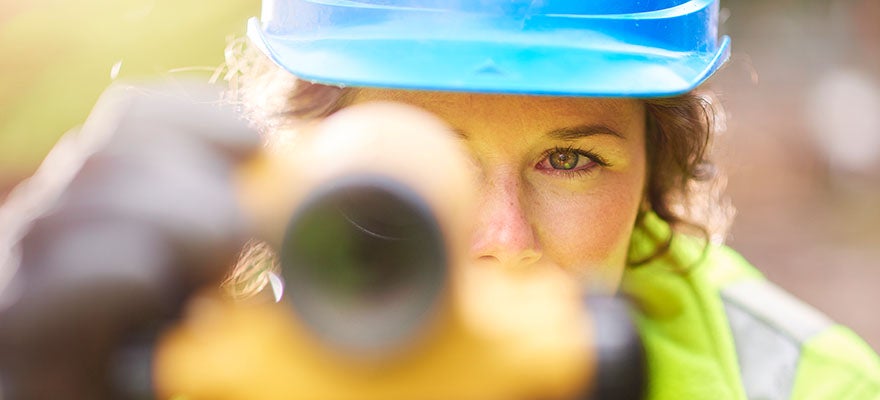 woman surveying landscape close-up
