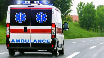 Ambulance driving away