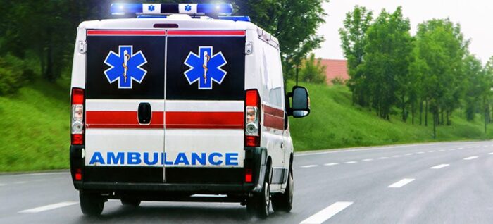Ambulance driving away