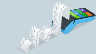 illustration of a very long reciept