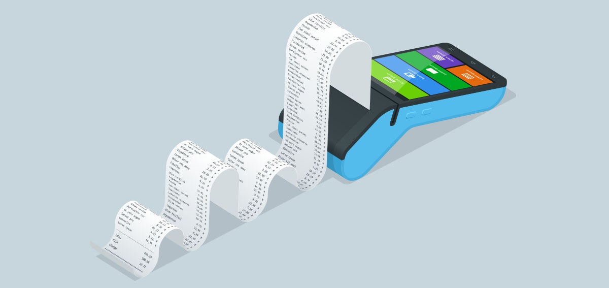 illustration of a very long reciept