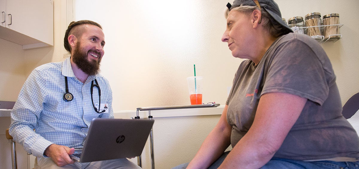 Doctor and Patient at West County Community Clinic.