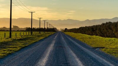 Country road at dusk