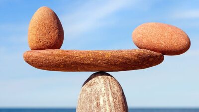 rocks balanced like a scale