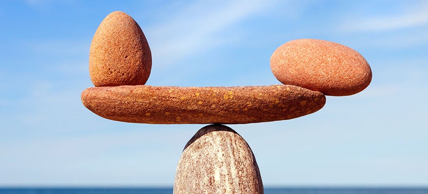 rocks balanced like a scale