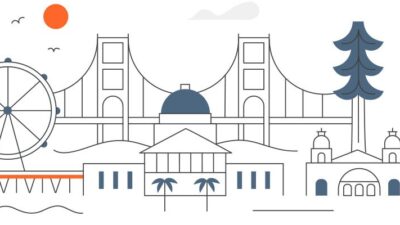 Illustration of the different regions of California, north, south, inland, and central