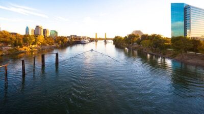 View of downtown Sacramento from the river
