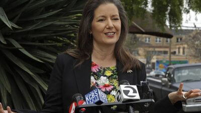 Oakland Mayor Libby Schaaf speaks at a news conference in Oakland, Calif.