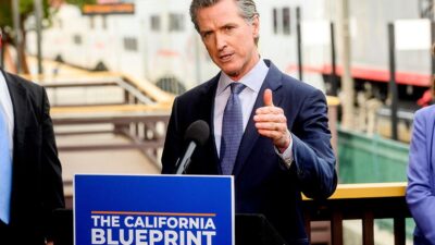 California Governor Gavin Newsom discusses his budget proposal