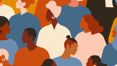 Diverse cartoon people