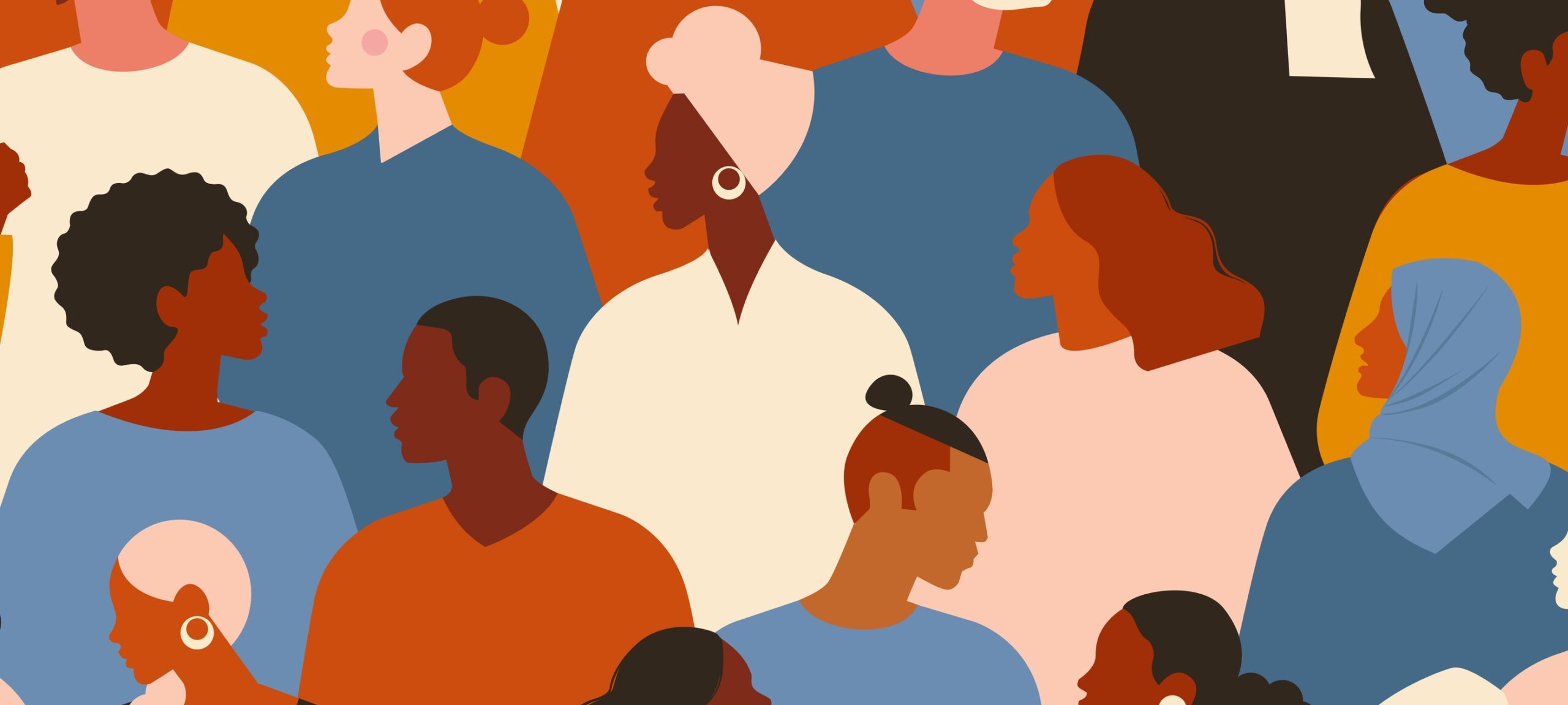 Diverse cartoon people