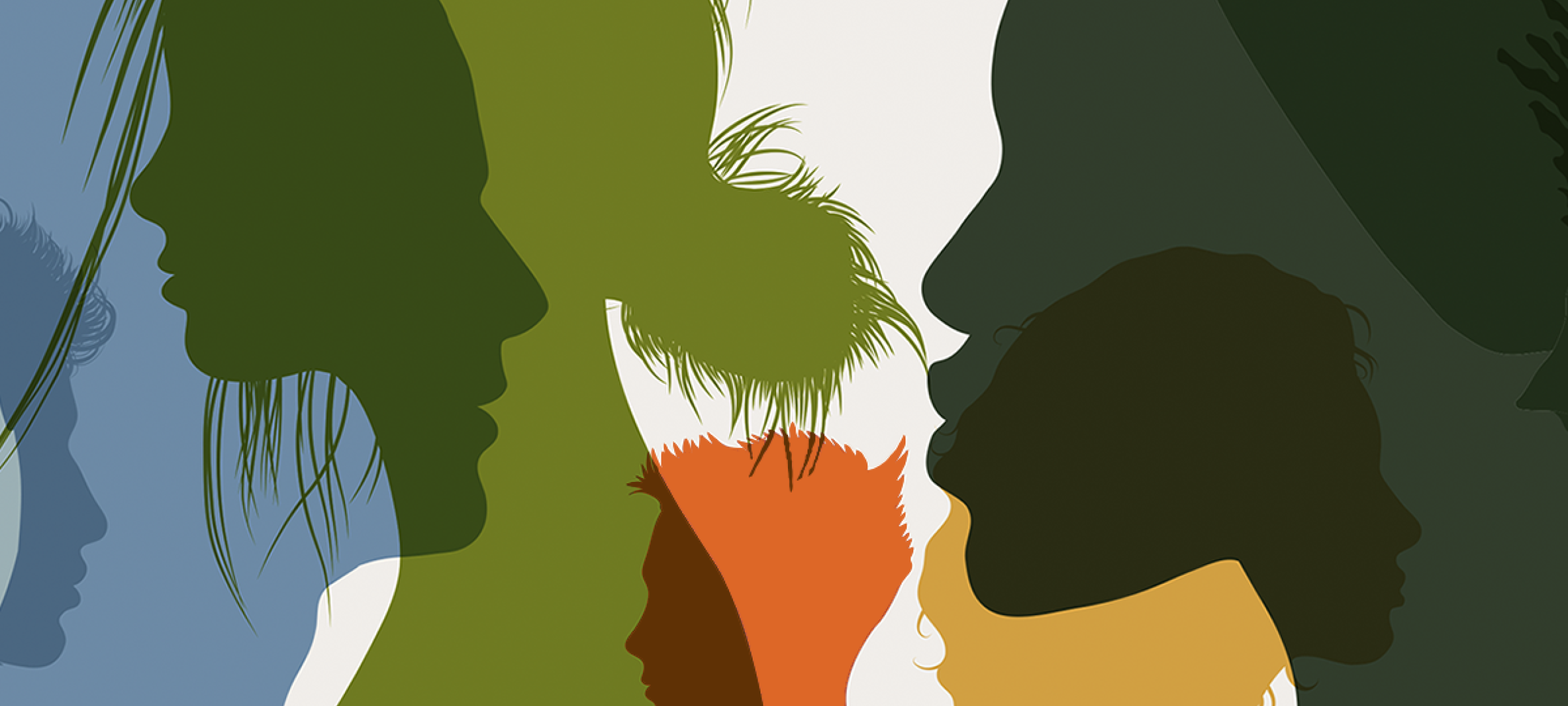 Illustration of diverse face silhouettes