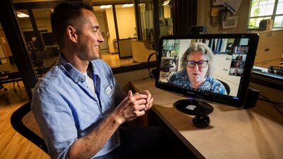 Jason Cunningham, CEO of West County Health Centers on a Zoom call.