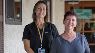 Sheri Rosenblatt and Kimberly Thomas at San Ysidro Health Clinic
