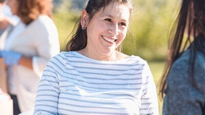 Community Health Worker working at a food drive.