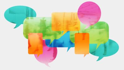 Illustration of colorful speech bubbles