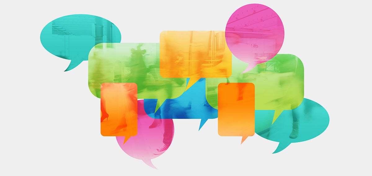 Illustration of colorful speech bubbles