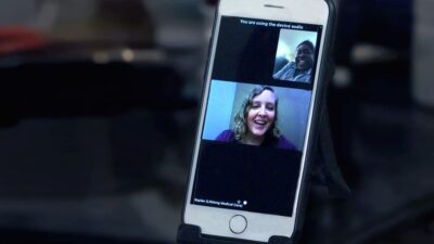 Telemedicine visit using mobile phone video.