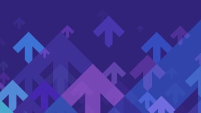 illustration of purple and blue arrows moving in an upward direction