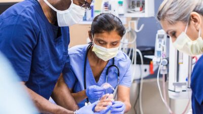 Medical team working in Emergency Room