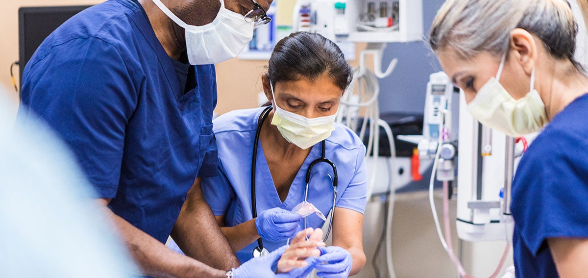 Medical team working in Emergency Room