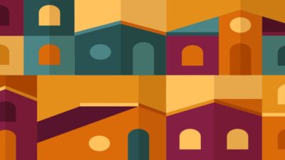 Abstract illustration of various types of houses and apartments