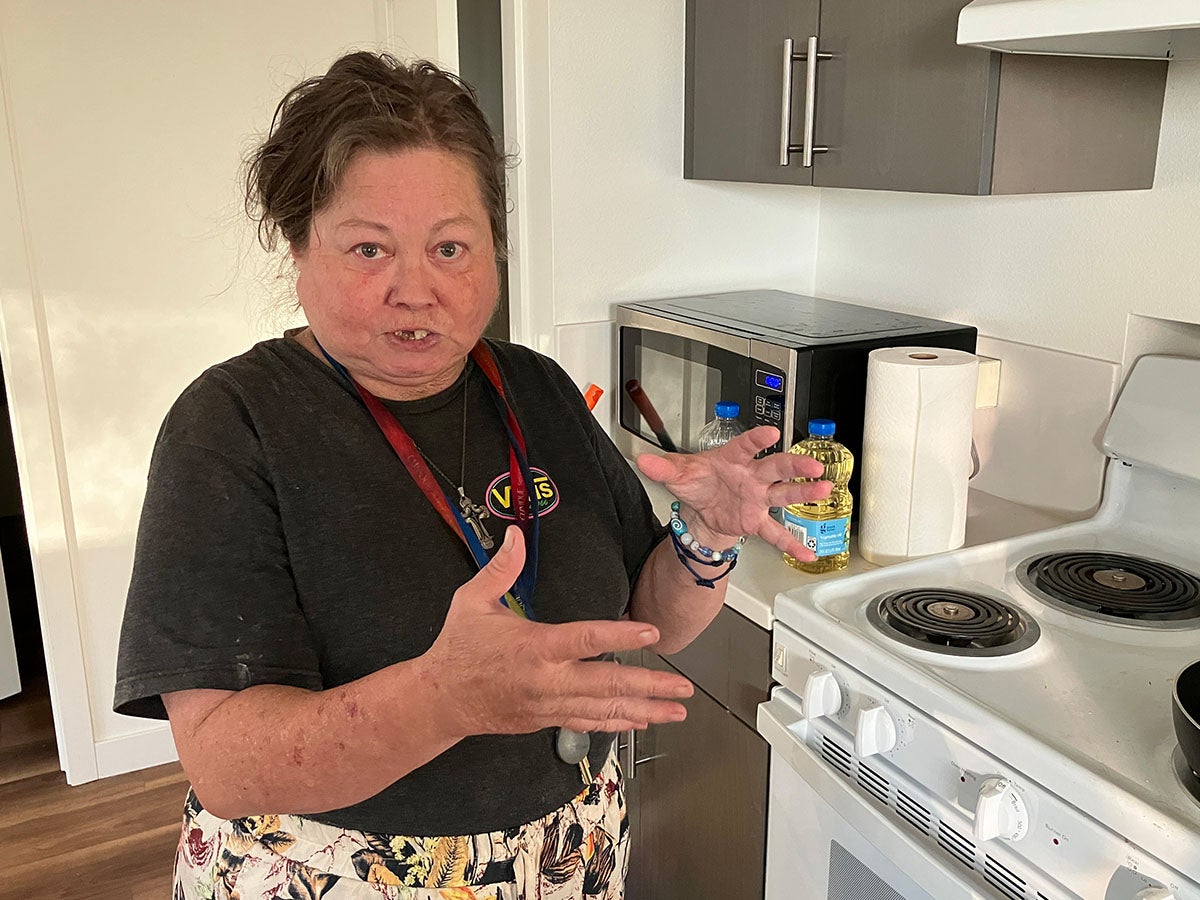 In Los Angeles, occupational therapists are helping people like Carla Brown adapt to indoor living and stay housed.