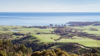 View of California Central Coast from the hills of San Simion