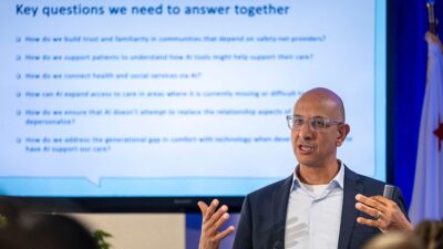 Cal HHS Secretary Mark Ghaly at the CHCF briefing on artificial intelligence. Photo: José Luis Villegas