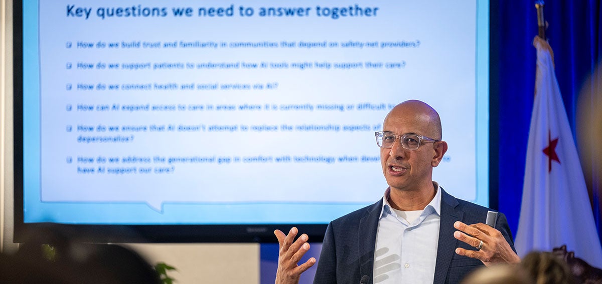 Cal HHS Secretary Mark Ghaly at the CHCF briefing on artificial intelligence. Photo: José Luis Villegas