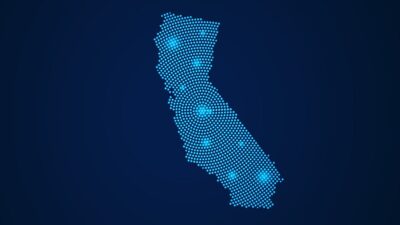 Illustration of a map of California