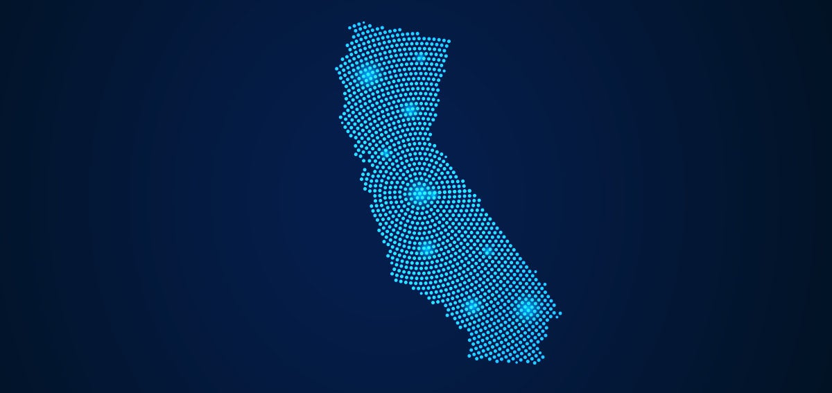 Illustration of a map of California