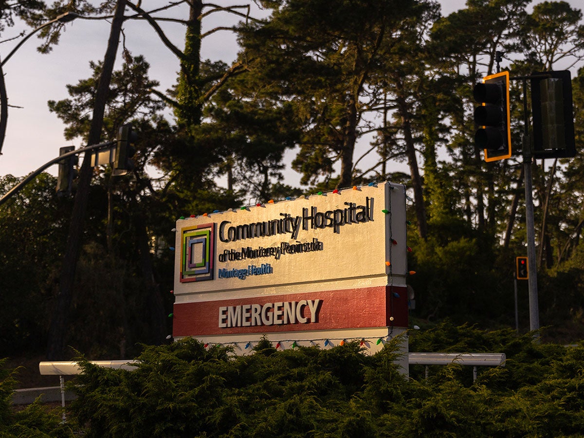 California caps health costs - the sign outside Community Hospital of the Monterey Peninsula