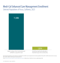Medi-Cal Enhanced Care Management Enrollment, Selected Populations of Focus, California, 2023